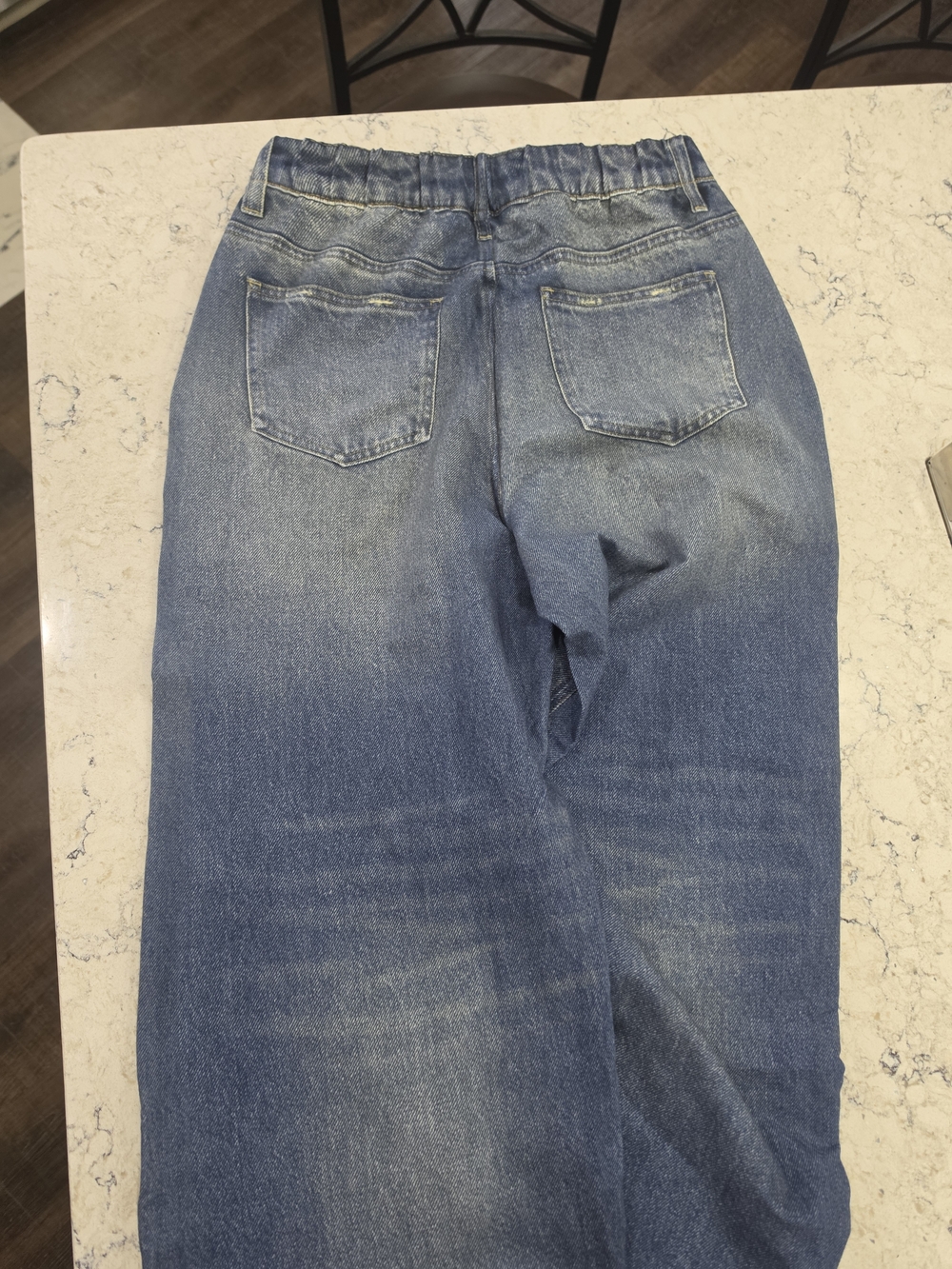 HALARA Women's Relaxed Blue Distressed Jeans/sweats Material - Picture 4 of 7